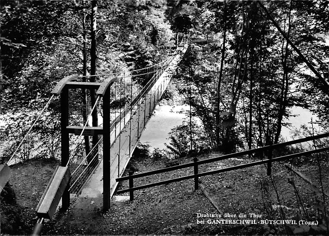 Ganterschwil, Bütschwil, Drahtsteg über die Thur