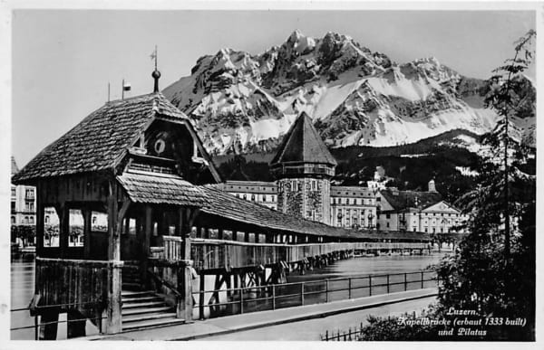 Luzern, Kapellbrücke und Pilatus