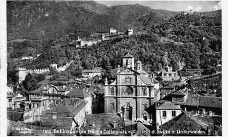 Bellinzona, con Chiesa Collegiata e Unterwalden