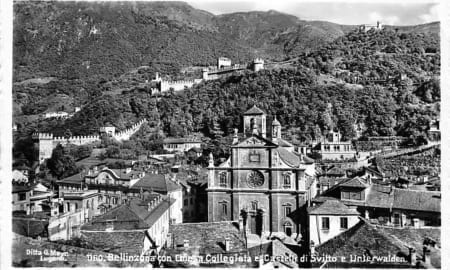 Bellinzona, con Chiesa Collegiata e Unterwalden