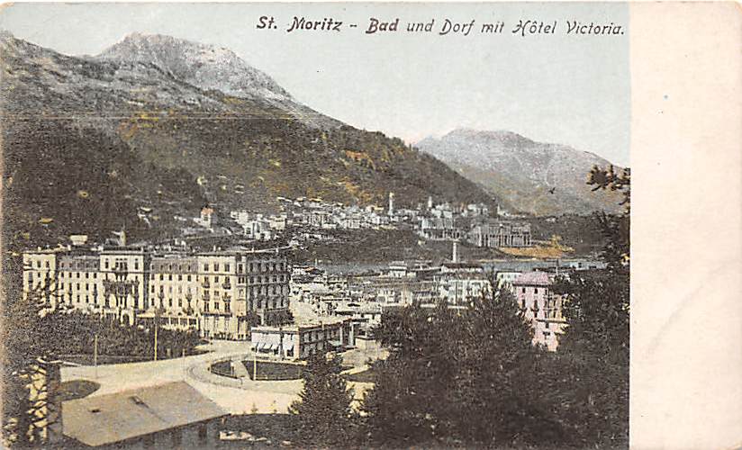 St. Moritz Bad und Dorf, mit Hotel Victoria