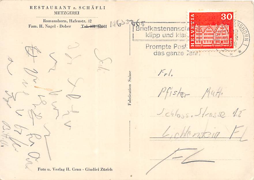 Romanshorn, Restaurant Schäfli, Metzgerei