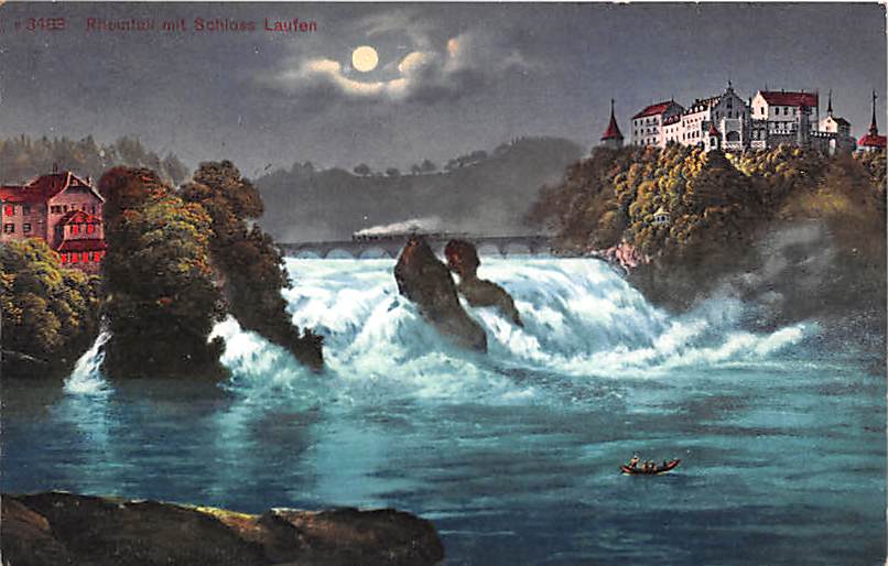 Rheinfall, bei Mondschein