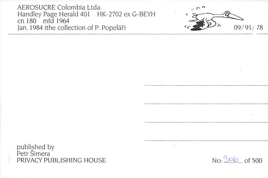 Handley Page Herald 401, Aerosucre Colombia