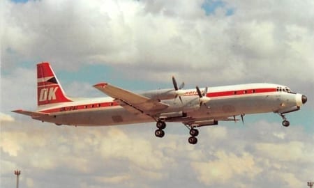 Ilyushin 18, Ceskoslovenske Aerolinie, landing at Prague