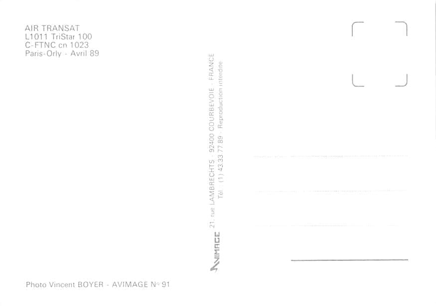 Lockheed 1011 Tristar, Air Transat, Paris Orly