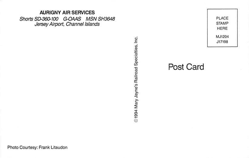 Shorts SD 360, Aurigny Air Services, Jersey Airport