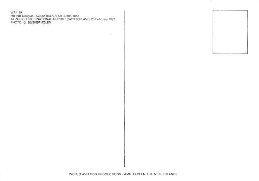 MD-82, Balair, Zürich