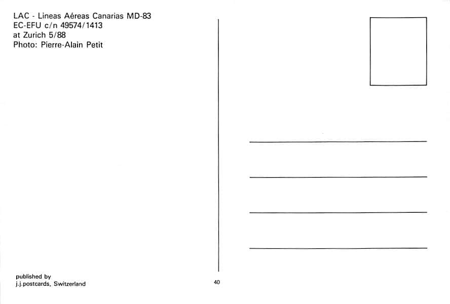 MD-83, Lineas Aereas Canarias, Zürich