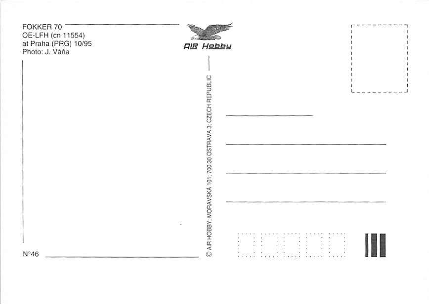 Fokker F70, Tyrolean Airways, Praha