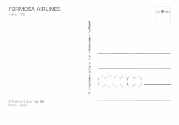 Fokker F100, Formosa Airlines