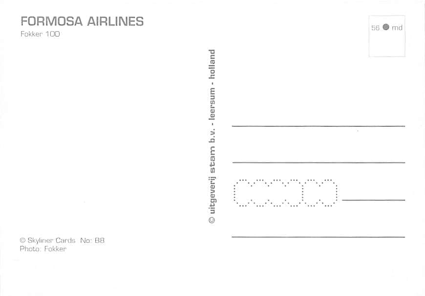 Fokker F100, Formosa Airlines