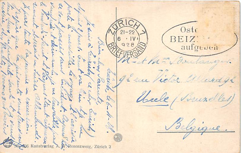 Zürich, Limmatquai mit Zürichberg