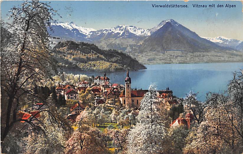 Vitznau, mit den Alpen