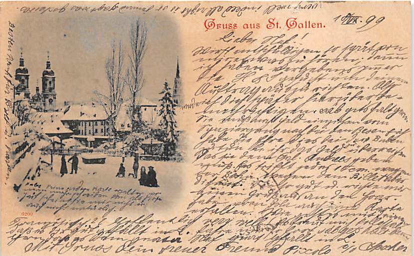 St.Gallen, Gruss aus St.Gallen im Winter