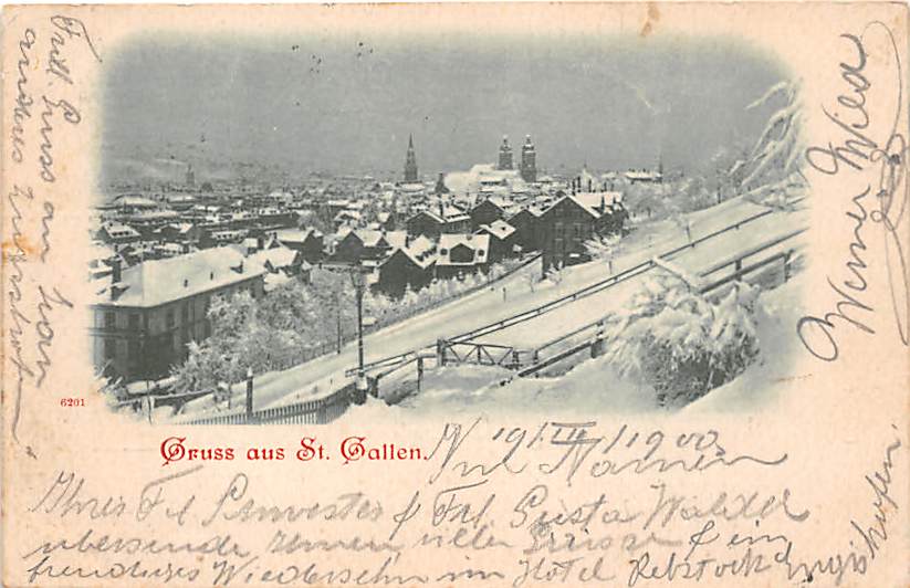 St.Gallen, Gruss aus St.Gallen im Winter