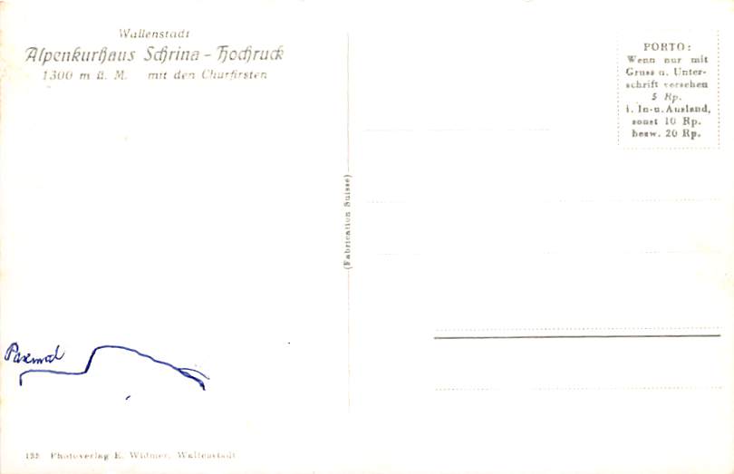 Walenstadtberg, Alpenkurhaus Schrina - Hochruck