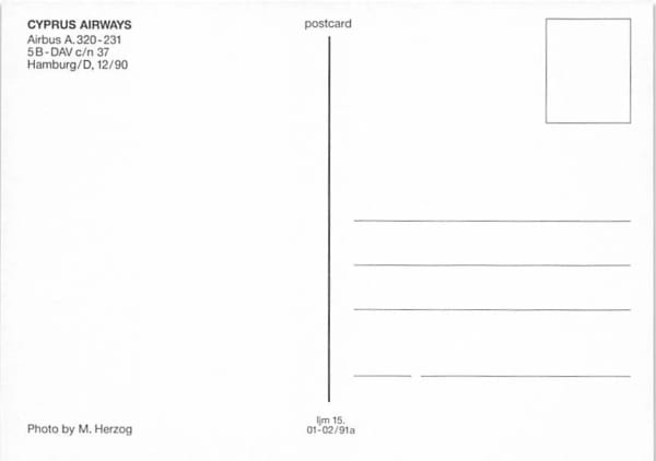 Airbus A320-231, Cyprus Airways, Hamburg
