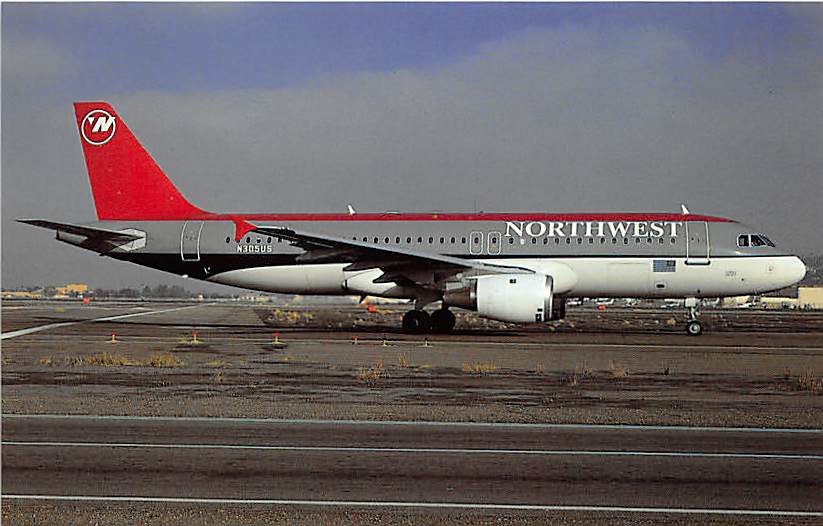 Airbus A320-211, Northwest Airlines, San Diego