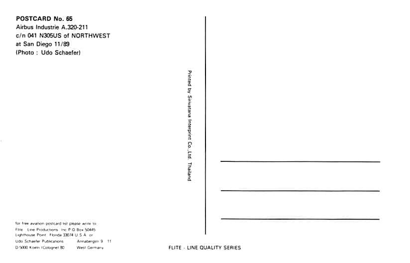 Airbus A320-211, Northwest Airlines, San Diego