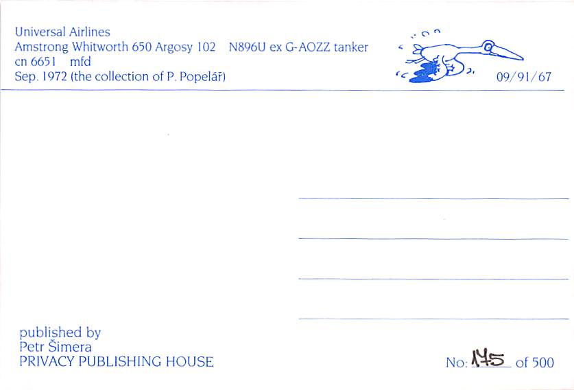 Amstrong Whitworth 650 Argosy 102, Universal Airlines