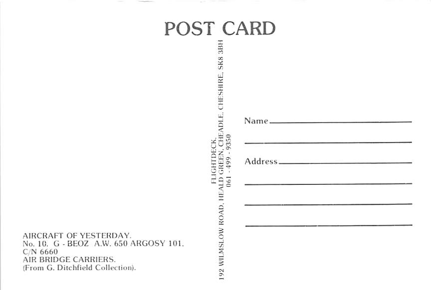 Amstrong Whitworth 650 Argosy 102, Air Bridge Carriers