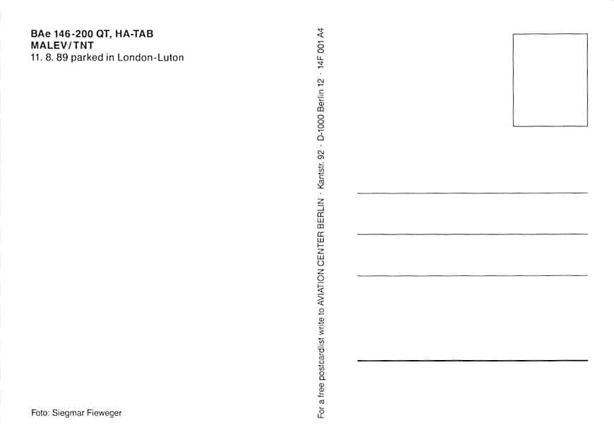 BAe 146-200, Malev TNT