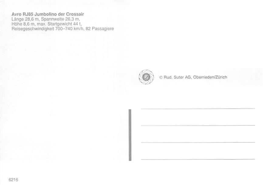 BAe Avro RJ-85, Crossair