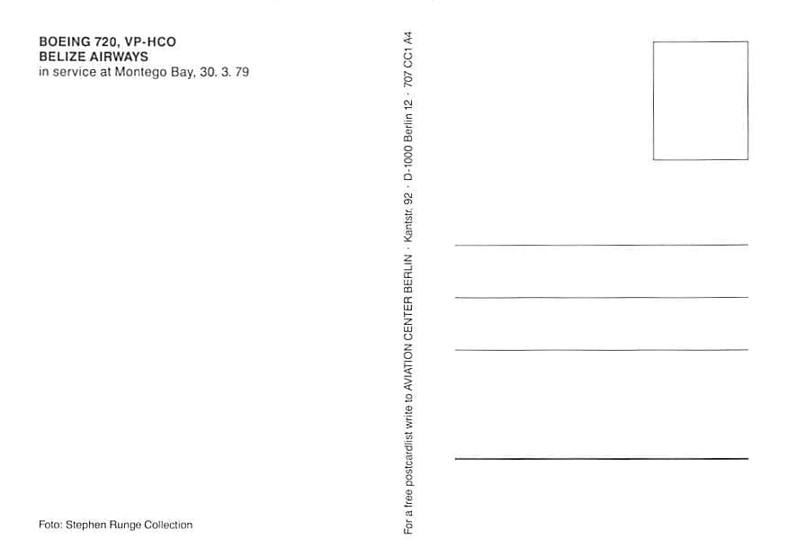 Boeing 720, Belize Airways