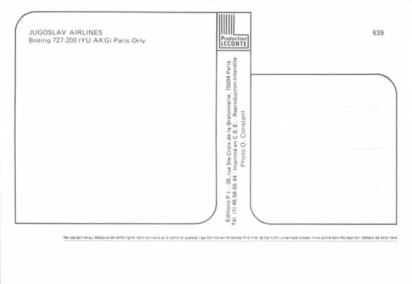 Boeing 727, Jugoslav Airlines