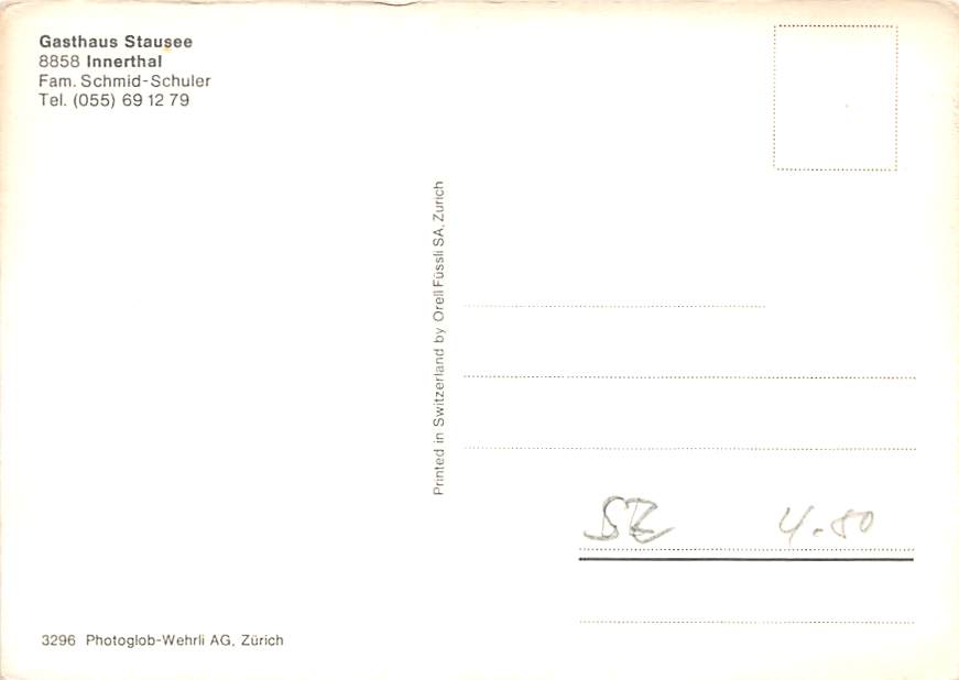 SZ - Innerthal, Gasthaus Stausee