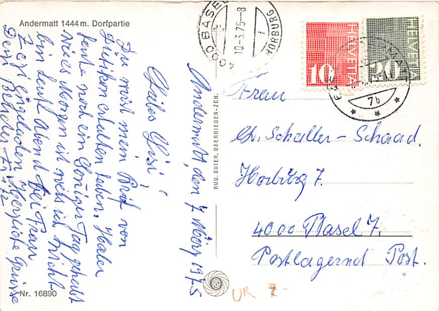 UR - Andermatt, Dorfpartie im Winter