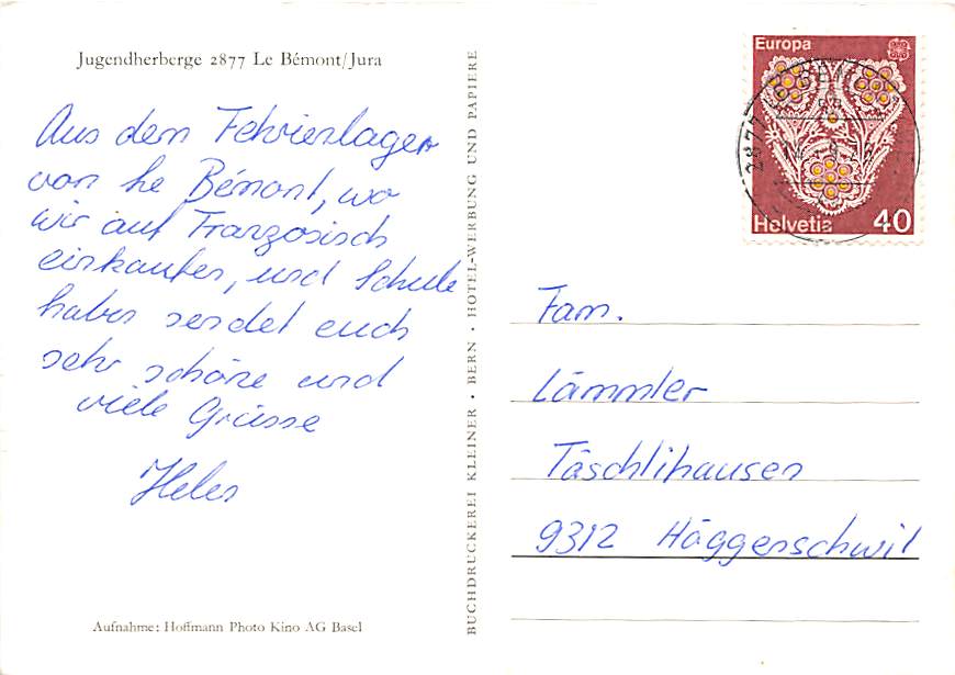 JU - Le Bemont, Jugendherberge