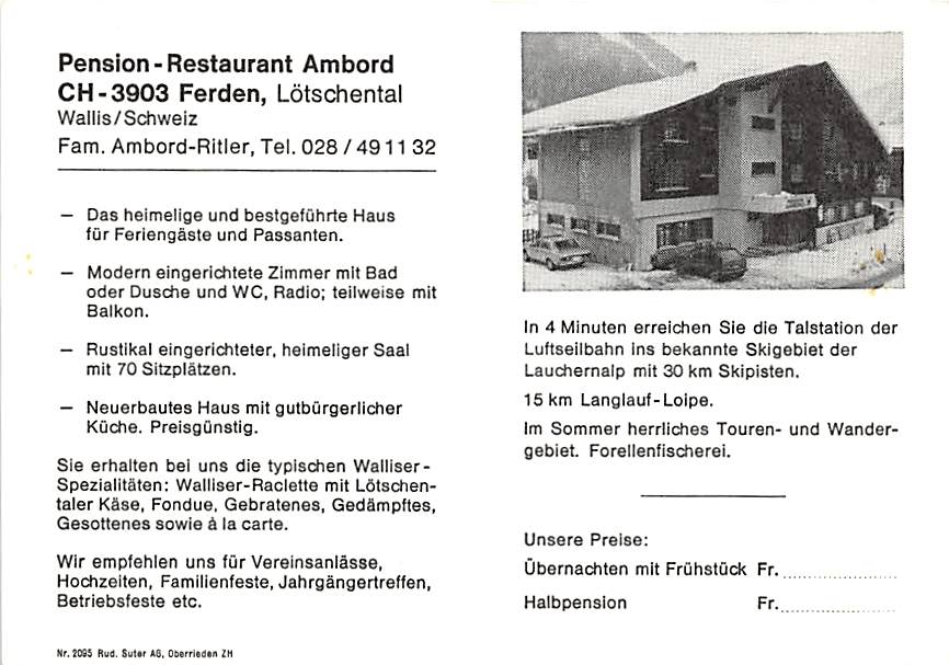 VS - Ferden, Lötschental, Restaurant Ambord