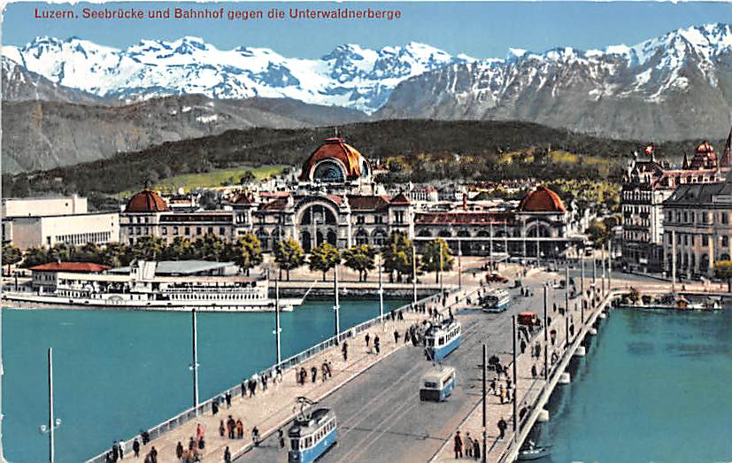 Luzern, Seebrücke und Bahnhof
