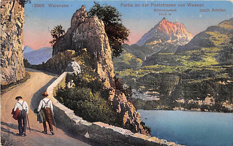 Walensee, Partie Poststrasse von Weesen nach Amden