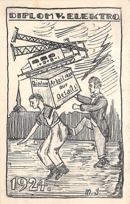 Studentika: Diplom für Elektro 1924