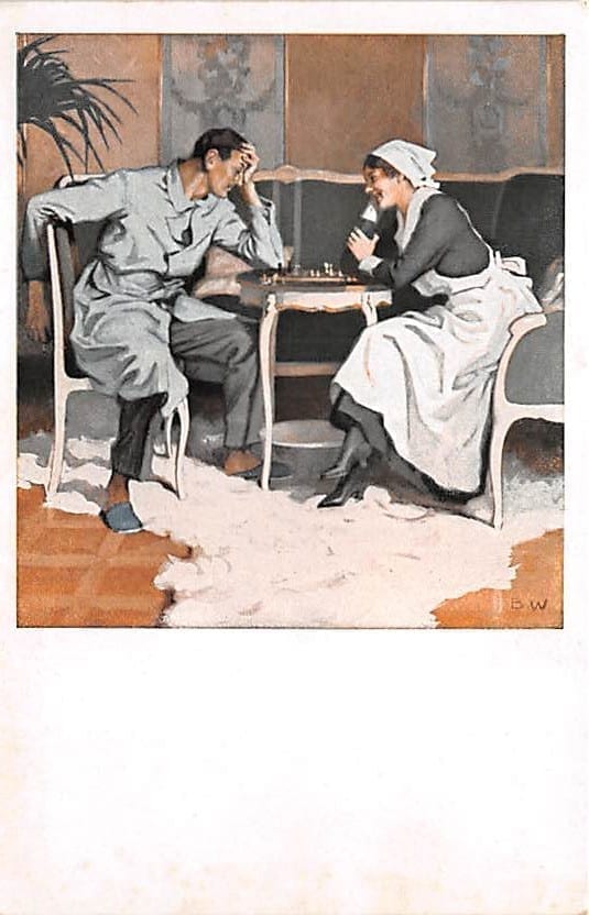 Kriegspostkarten Nr. 22, B. Wennerberg, Schach