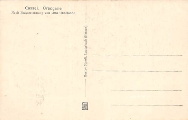 Otto Ubbelohde, Cassel Orangerie, Federzeichnung