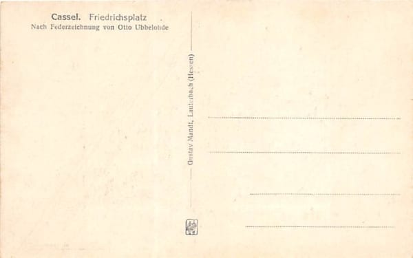 Otto Ubbelohde, Cassel Friedrichsplatz, Federzeichnung