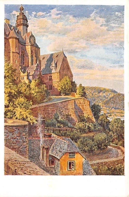 K.Lindegreen, Marburg, Schloss von der Südwestseite