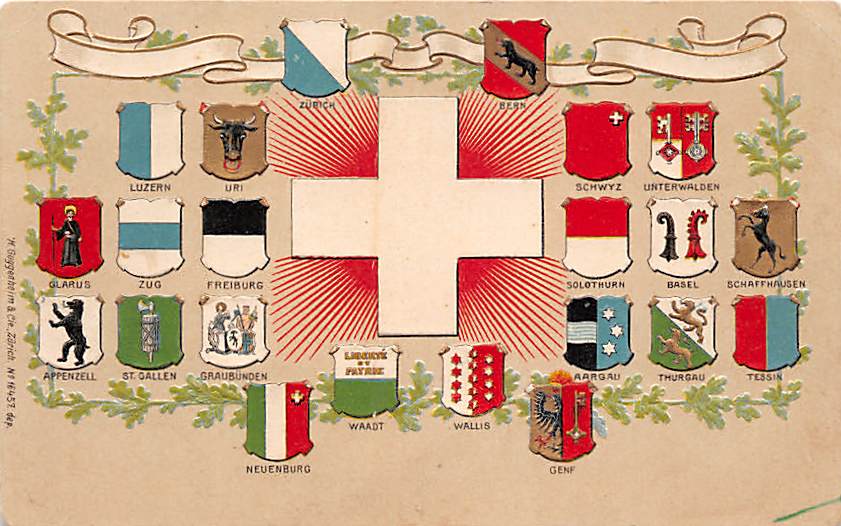 Kantonswappen, Schweizer Kreuz