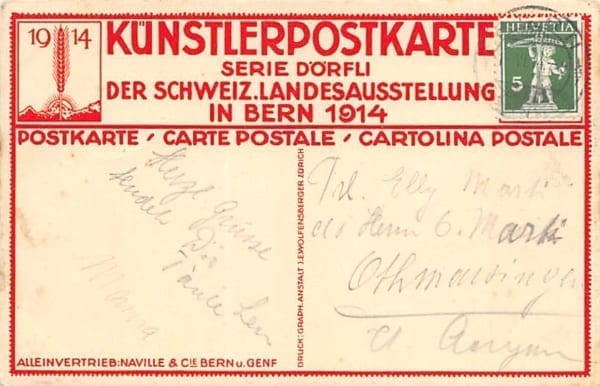 Bern, Landesausstellung 1914, Künstlerpostkarte