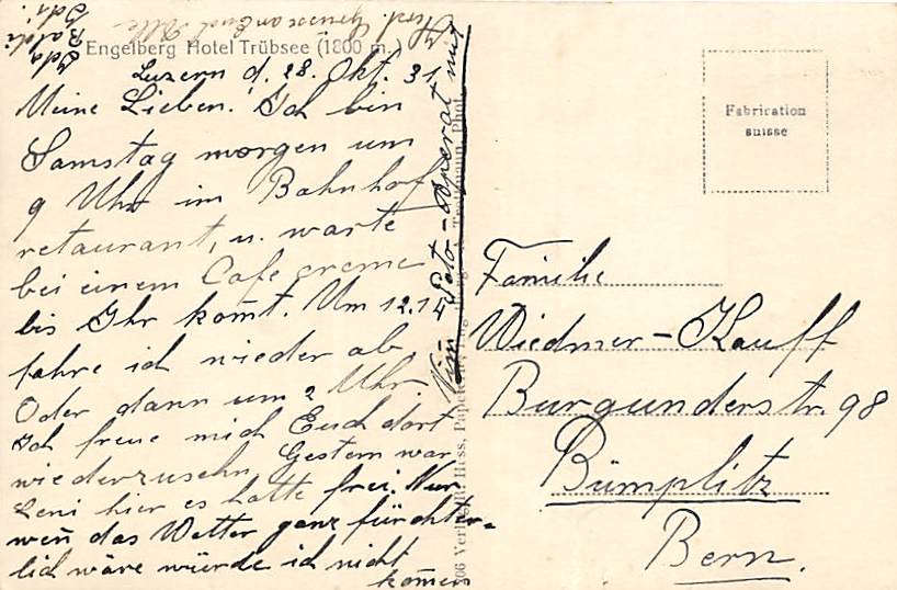 Engelberg, Hotel Trübsee