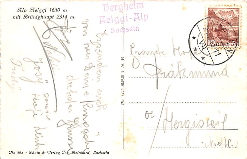 Alp Aelggi, mit Brünighaupt