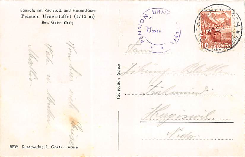 Bannalp, Pension Urnerstaffel