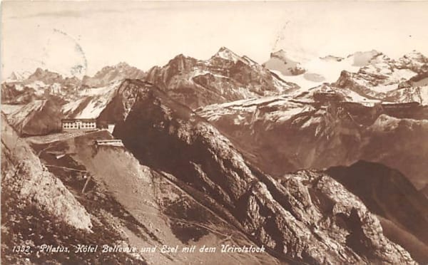 Pilatus, Hotel Bellevue und Esel mit dem Urirotstock