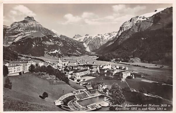 Engelberg, Schwimmbad mit Hahnen