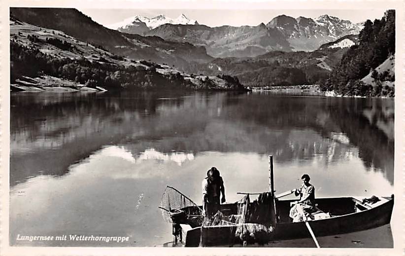 Lungernsee, Fischer, Wetterhorngruppe