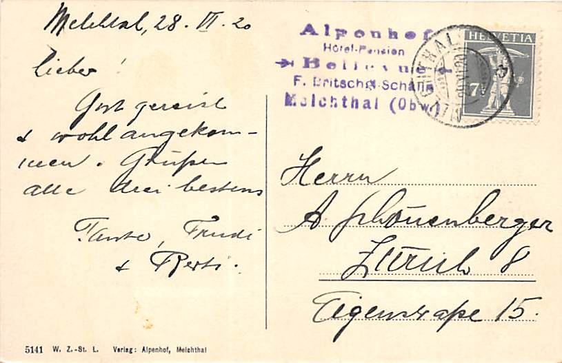 Melchtal, Gartenpartie mit Hotel Alpenhof